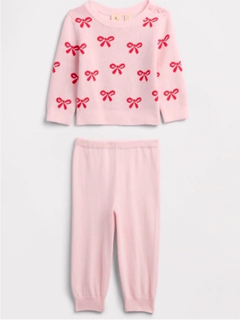 🆕-GAP Baby Bow Knit Sweater Set. Size: 6-12mo
